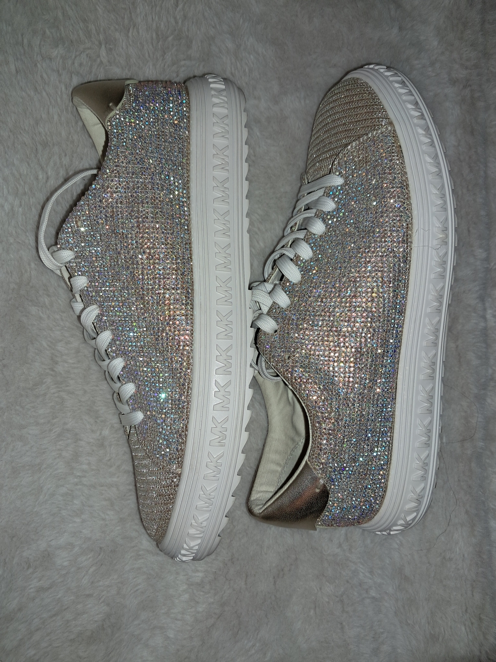 Michael Kors Bling Rhinestone Gold Women's Grove Sneakers NWT 8 - Picture 5 of 14